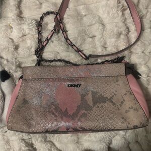 DKNY Pink and Tan Shoulder Bag